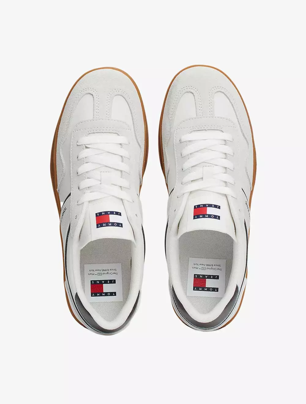 TOMMY JEANS - The Greenwich Leather Logo Trainers - Grey - grey