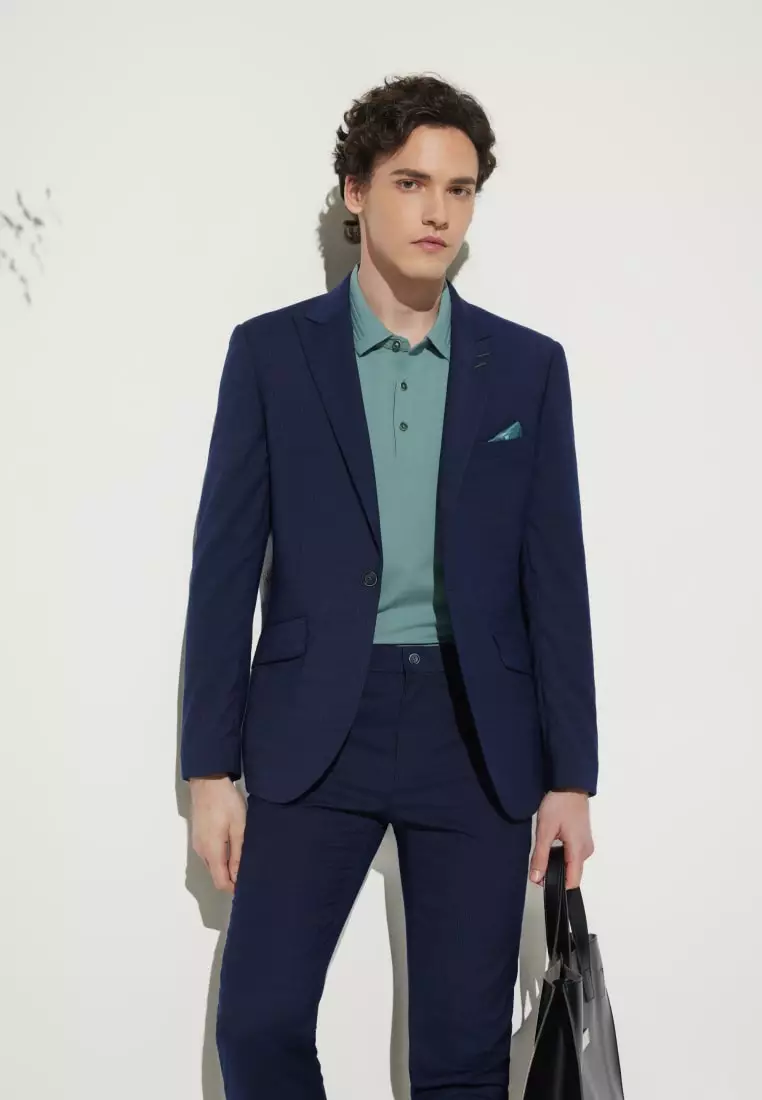 G2000 Multi-Way Stretch Slim Fit Texture Suit Blazer