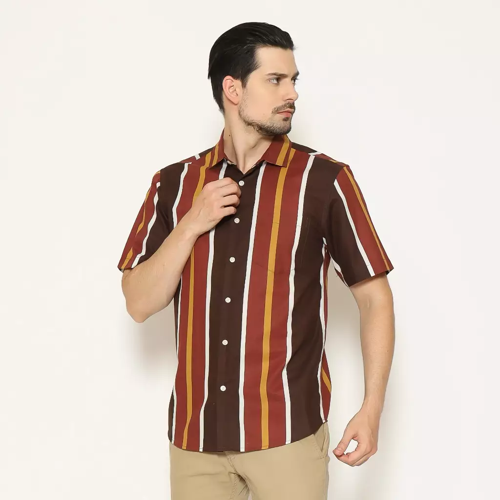 AMK Kemeja Pria Lengan Pendek SHP Dakota S/S Brown