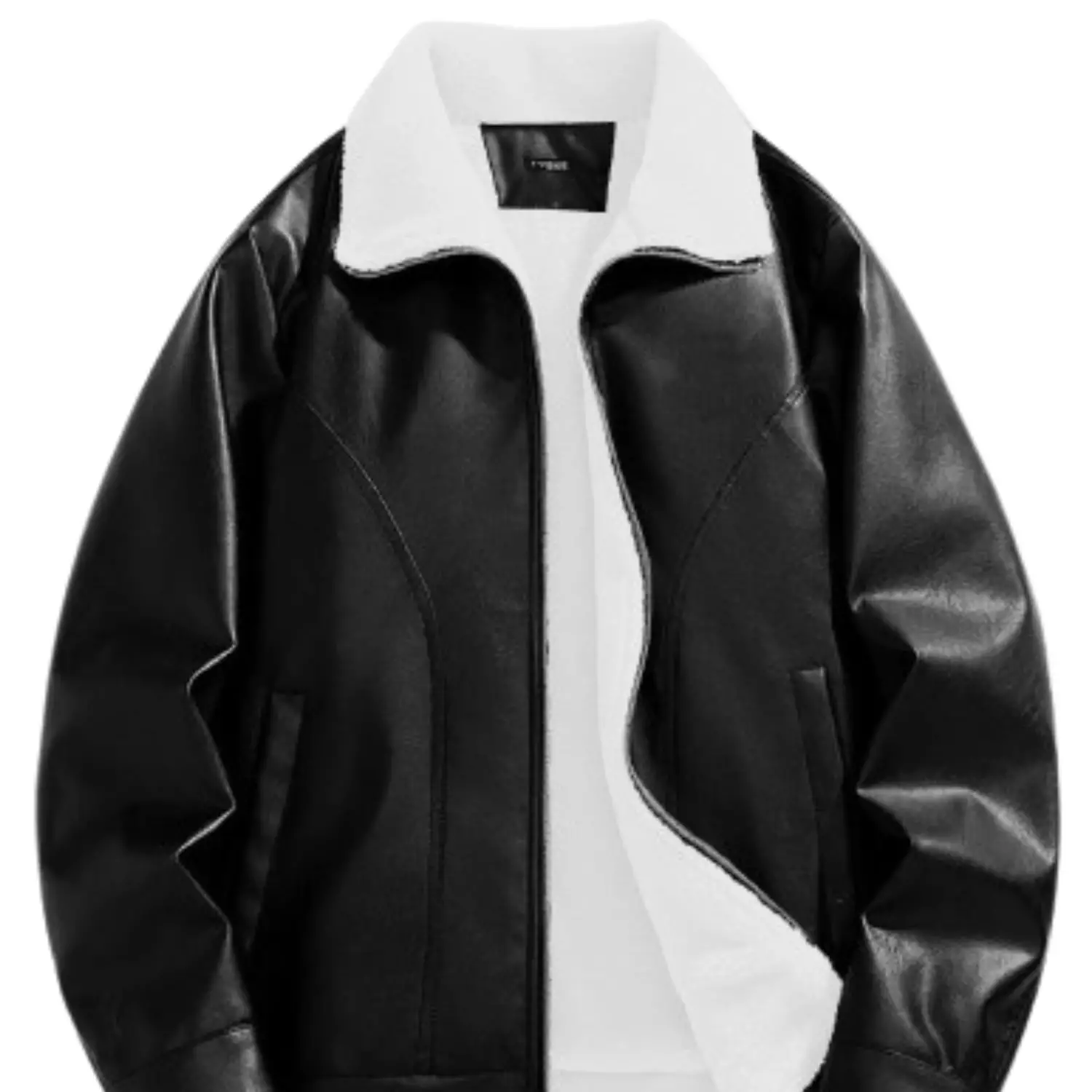 Jaket Kulit Sintetis Sherpa Lembut