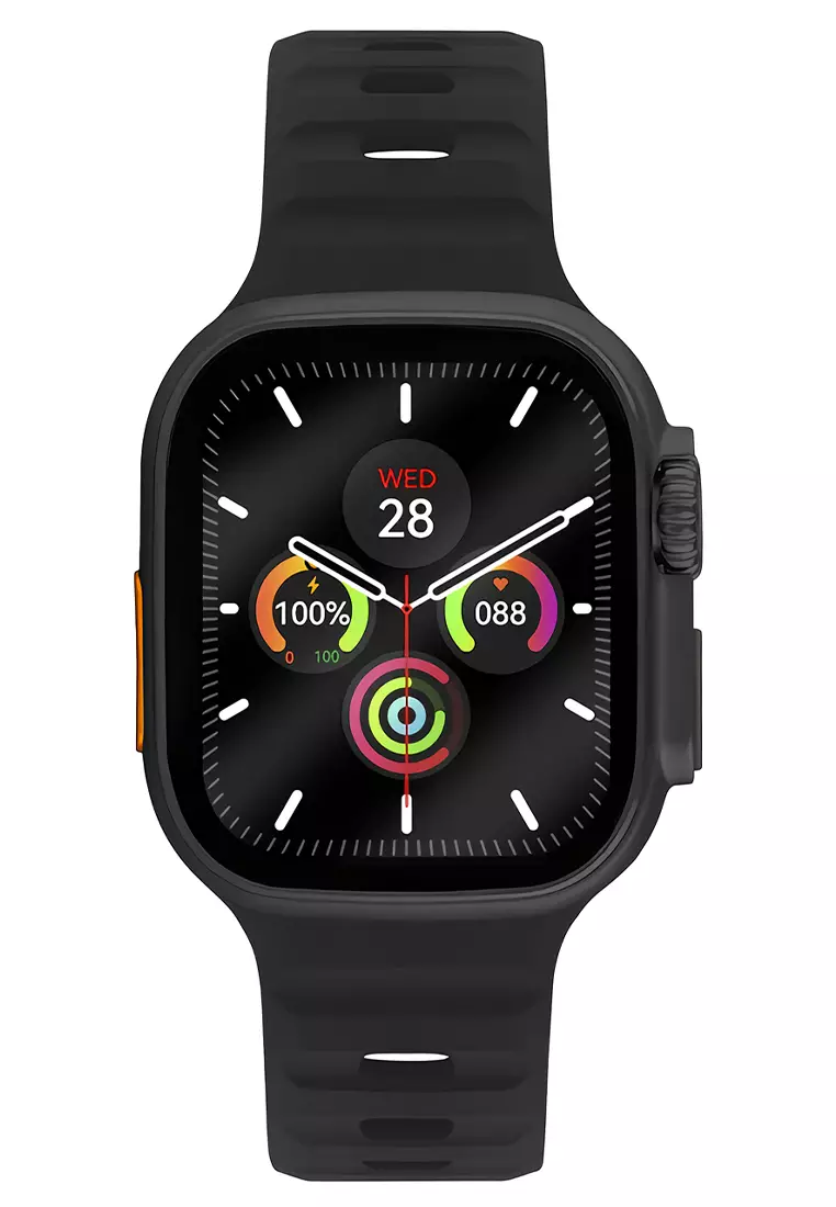 Lee Cooper Smartwatch - Jam Tangan Pintar Unisex - LC.SM.3.06 Black Silicone Strap