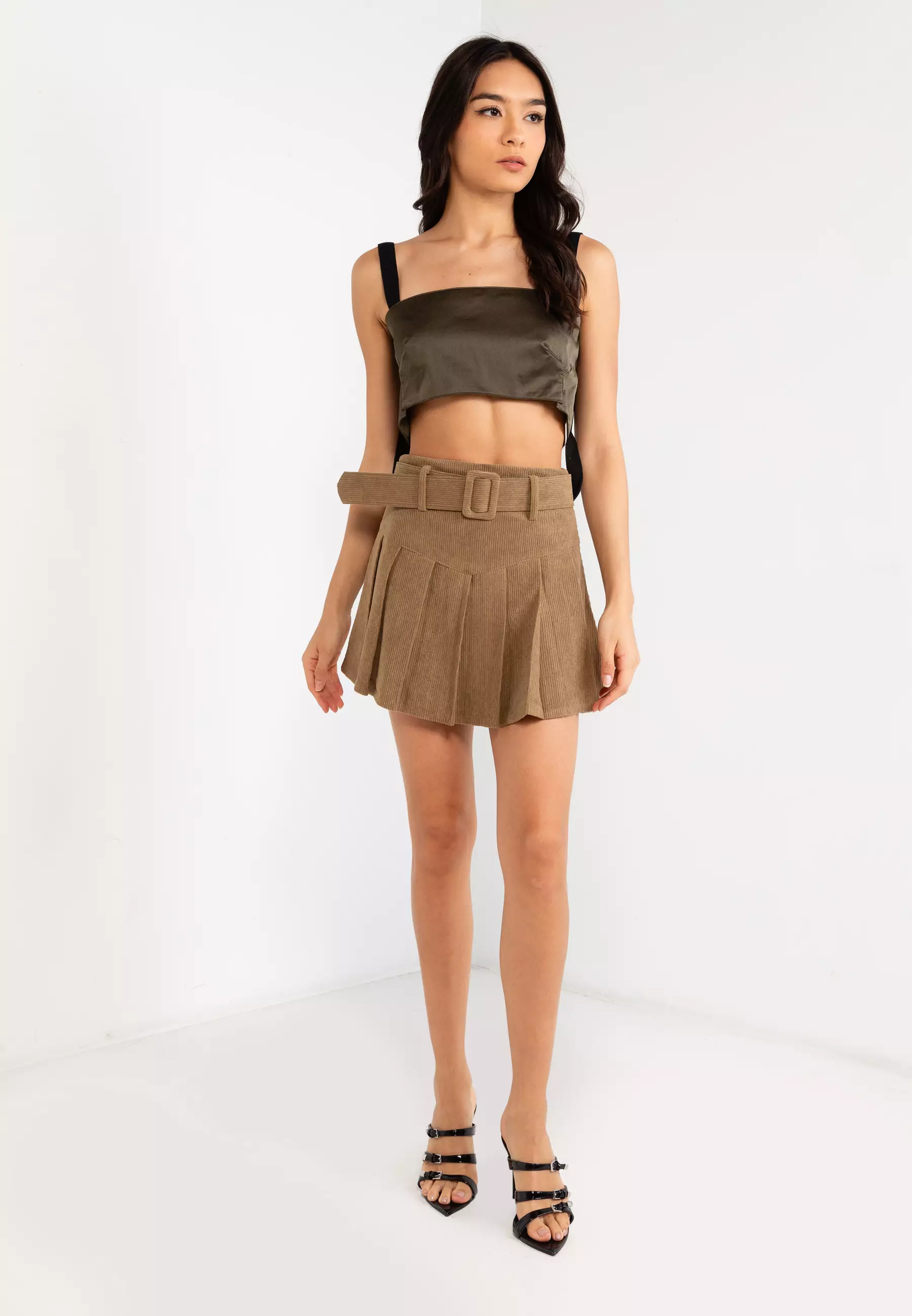 Pleat Mini Skirt