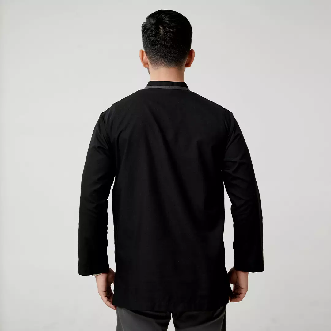 Rabbani - Kemeja Koko Muslim Pria Lengan Panjang Dewasa Kemko Dzakir Exclusive - Hitam