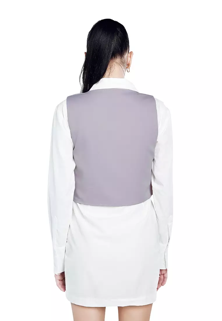 Rompi Kancing Kasual dengan Warna Ungu