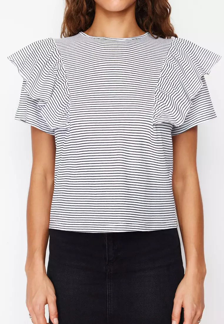 Stripe Ruffle Top