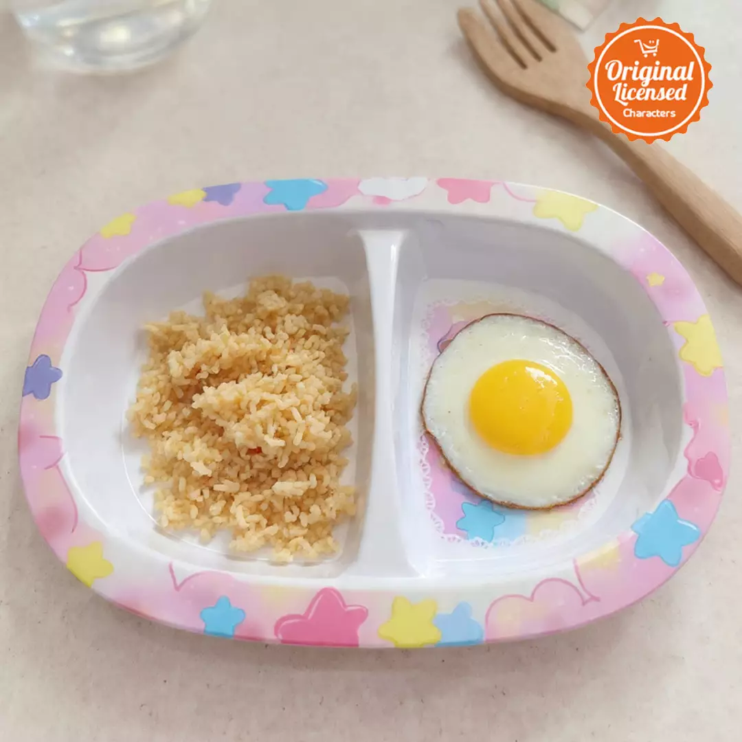 Piring Makan Anak Sekat Melamin 24x21 cm Karakter Hewan Lucu Puchy Kitty