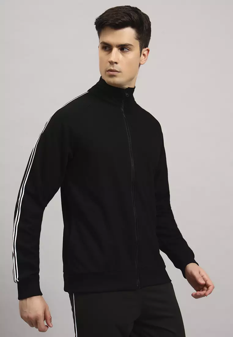 Men's CoreSync High-Neck Performance Black Jacket