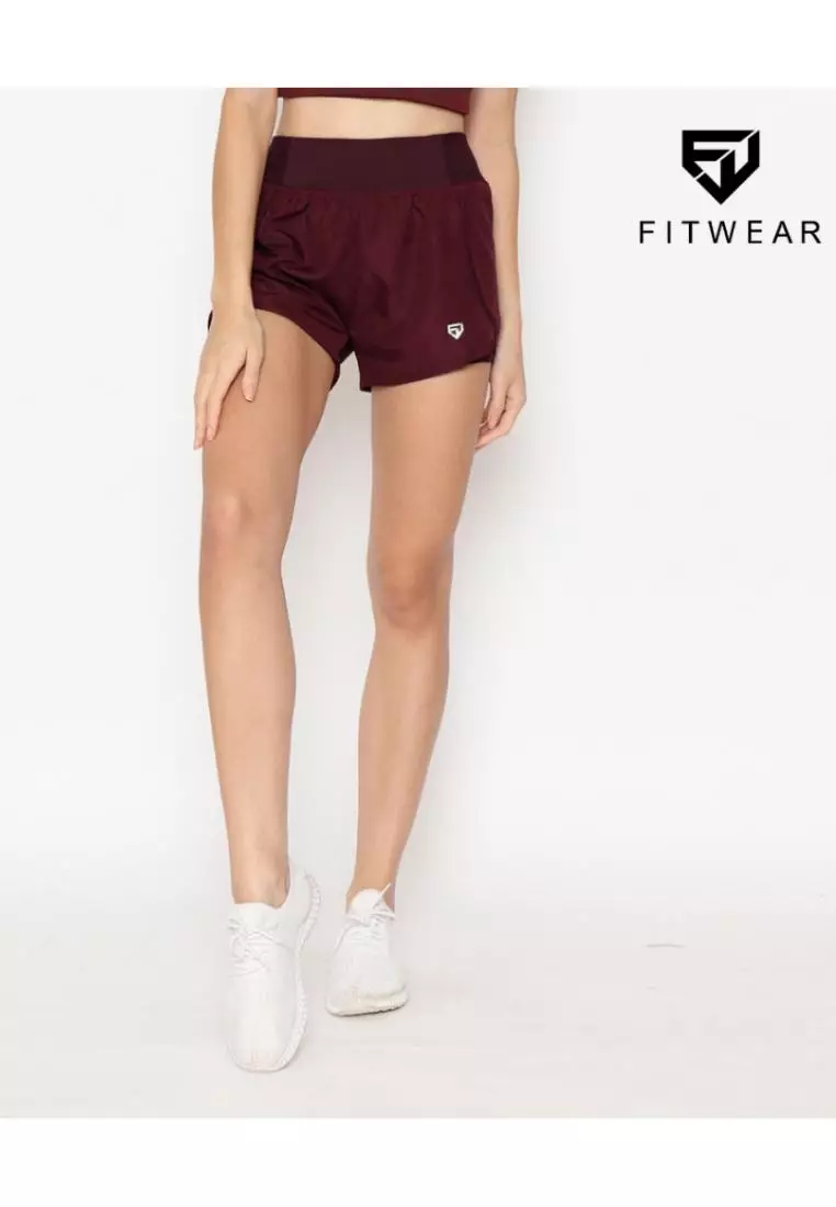 FITWEAR - CAITLYN LAYERED PANTS + INNER - MAROON