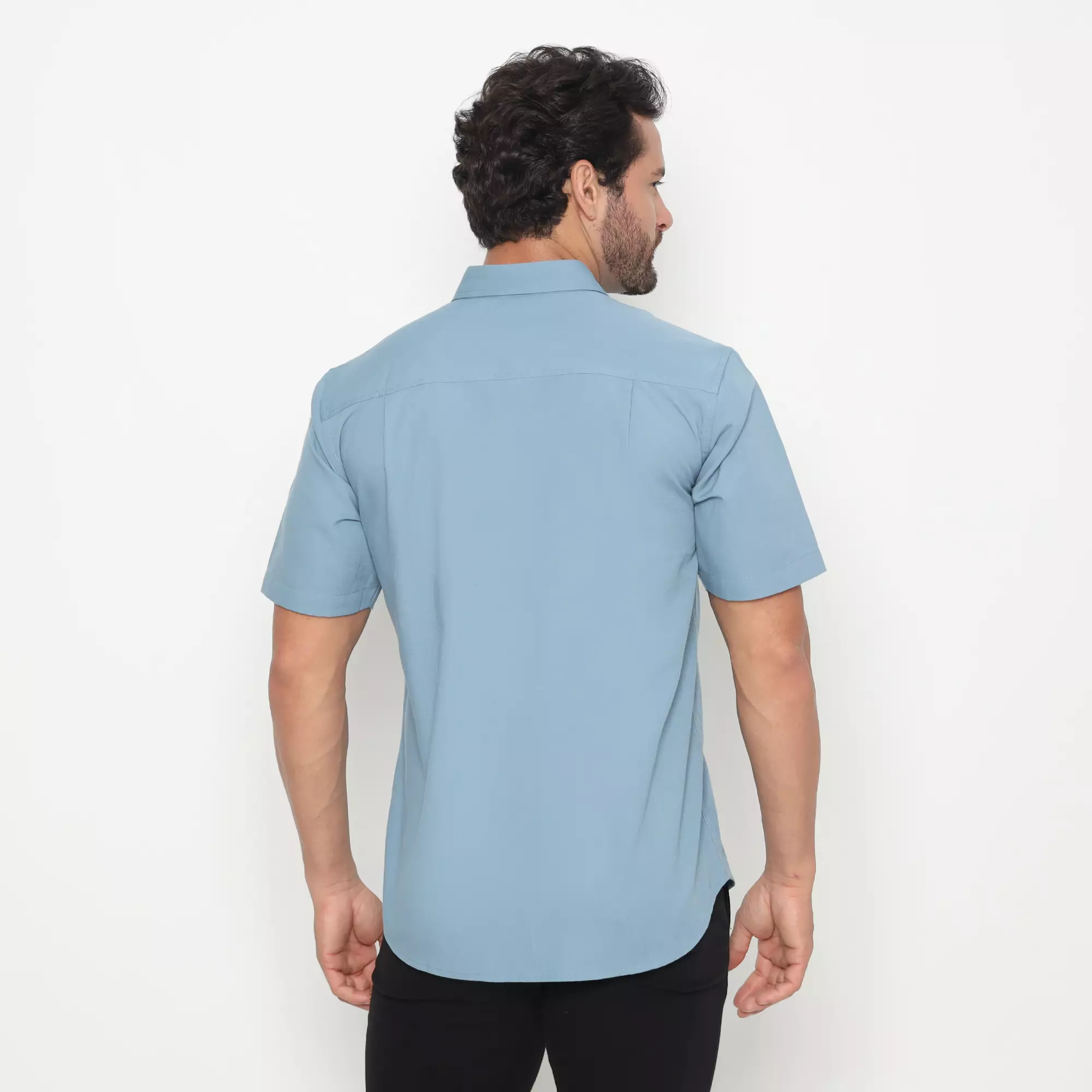 AMK Kemeja Pria Lengan Pendek SHS Orlando S/S Medium Blue