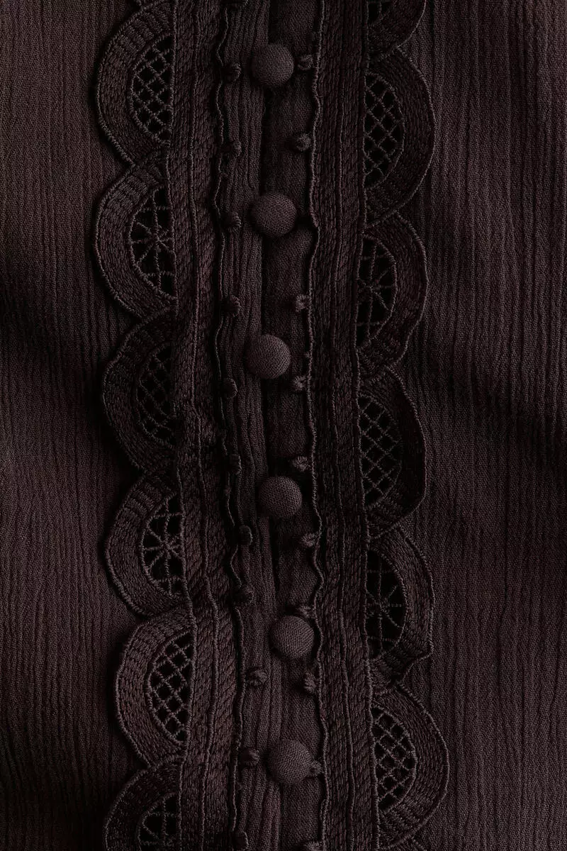 Lace-detail cotton dress