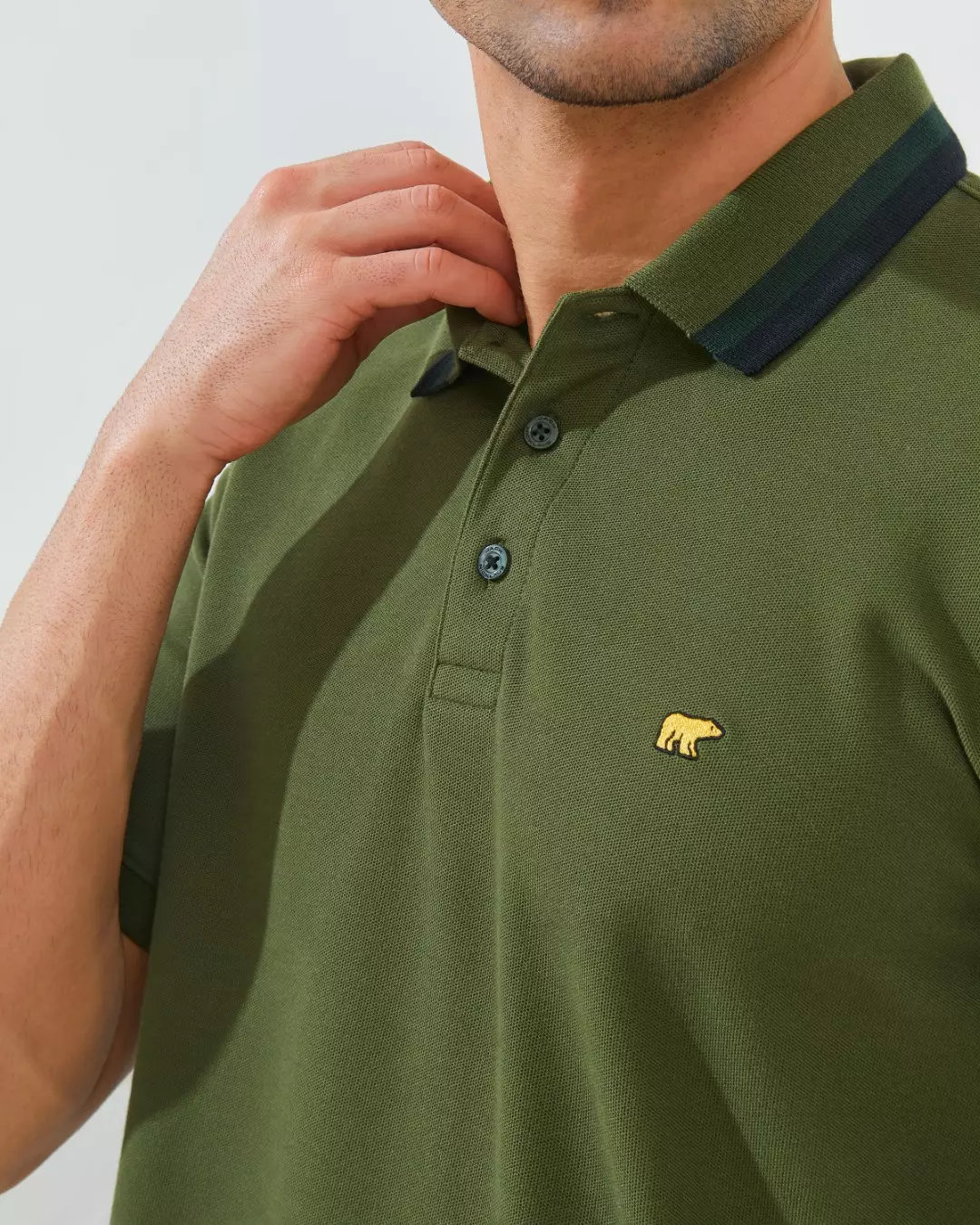 Jack Nicklaus Wolfgang Polo Shirt Pria Regular Fit Hijau Colour Dark Green
