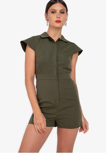 ZALORA WORK green Structured Playsuit 2822EAAE24551FGS_1