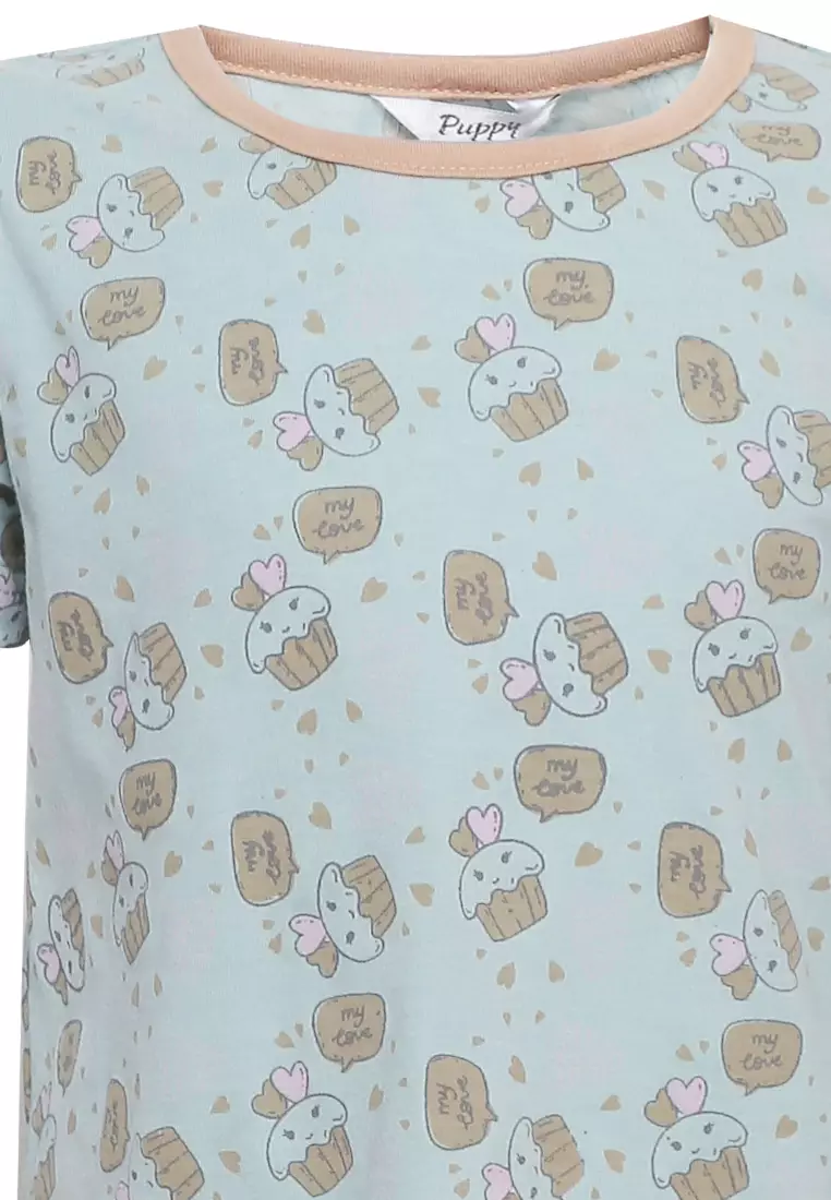 Pyjama Pijama Baju Tidur Kids Children Anak Cewek Baju Lengan Pendek Celana Pendek Sleepwear