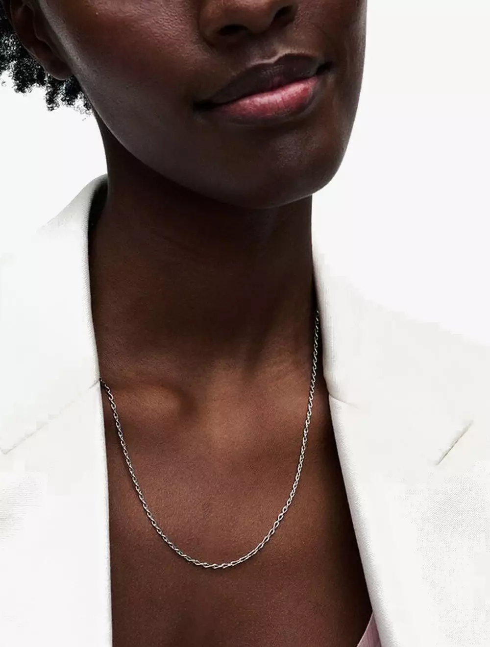 Figure of 8 chain link sterling silver necklace