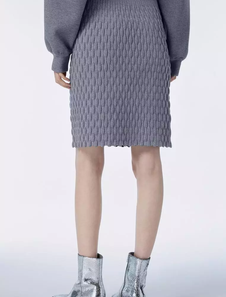 Pleated Midi Waist Skirt