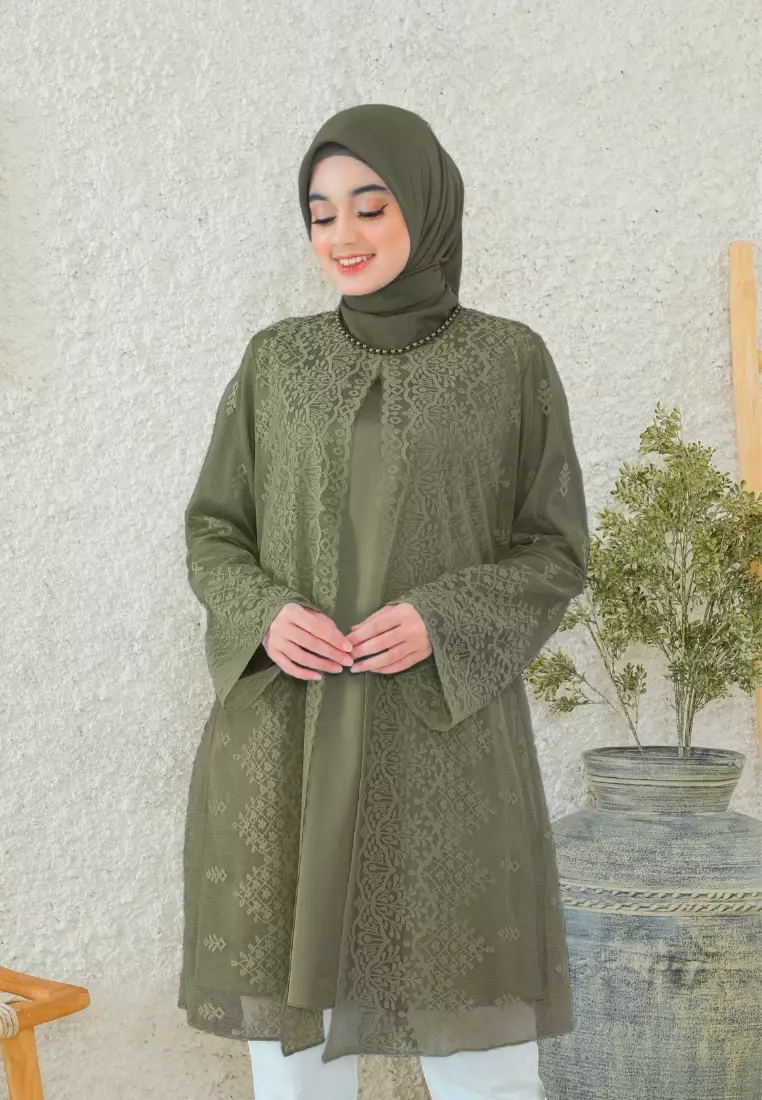 Tunic Army Brukat Elegan Look By Brilliant Girl