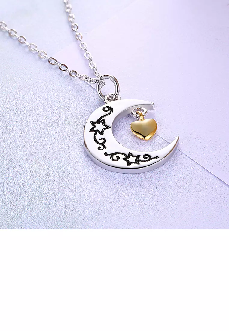 Buy Mooclife 925 Sterling Silver Moon Pendant With Necklace 2024 Online 