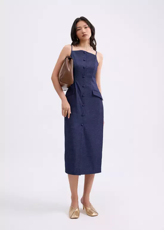 Dress Wanita - Azalea Straight Neck Column Midaxi Dress