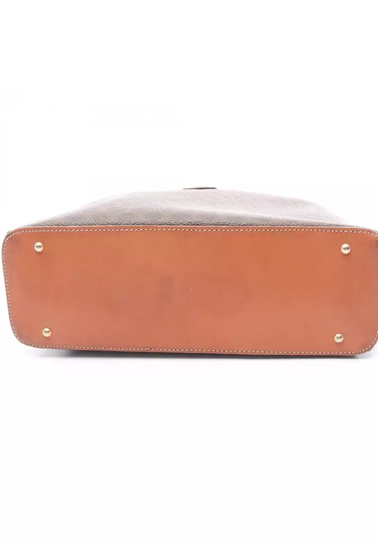 Pre-Loved Celine Macadam Handbag PVC leather Dark brown Brown