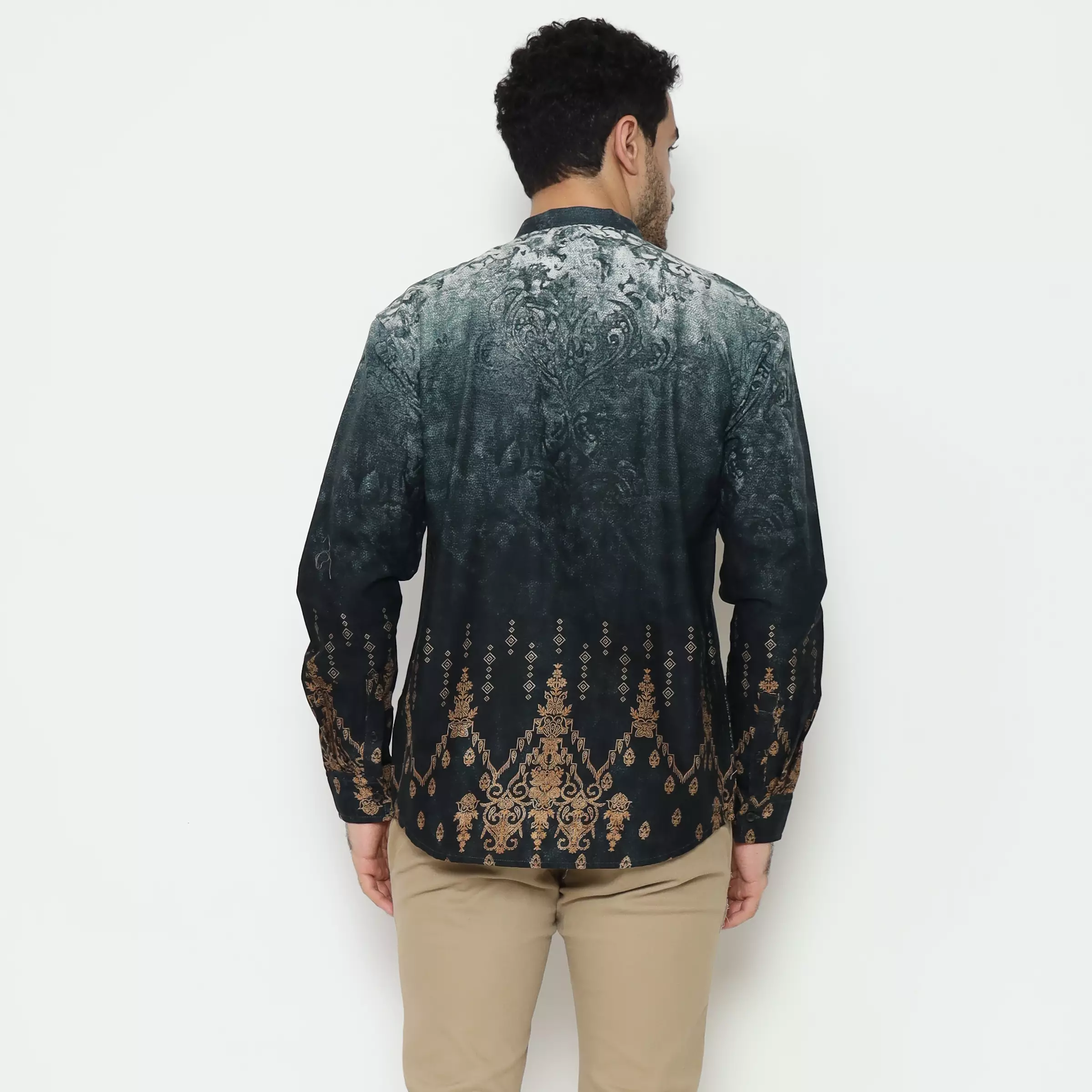 AMK Kemeja Koko Pria Lengan Panjang KK Abyan L/S Green