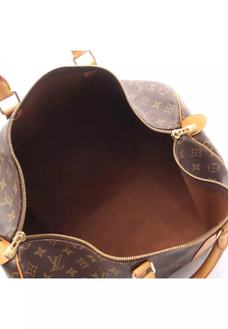 Pre-Loved Louis Vuitton Keepall 50 monogram Boston bag PVC leather Brown