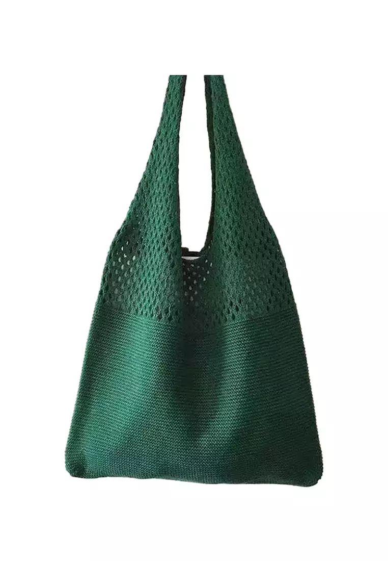 2024 New Vintage Hollow Woven Tote Bag Large Capacity Shopping Bag CA080701