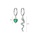 Glamorousky green 925 Sterling Silver Fashion Creative Heart-shaped Snake Asymmetric Earrings with Cubic Zirconia E9A60AC706D659GS_2
