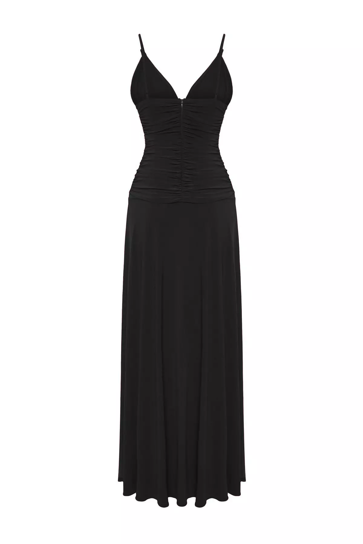 Black Rose Detailed Knitted Maxi Elegant Evening Night Graduation Dress