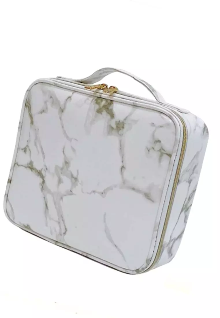 Elmar Tas Koper Make Up Wanita Travel Cosmetic Big Capacity Waterproof Material Nylon ORIGINAL - White