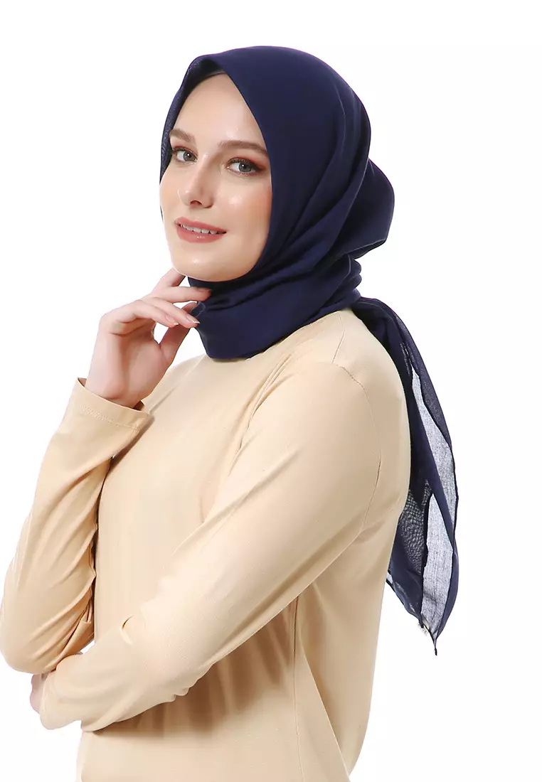 Vierra Jilbab Segiempat Paris Polos Premium Best Style - Navy