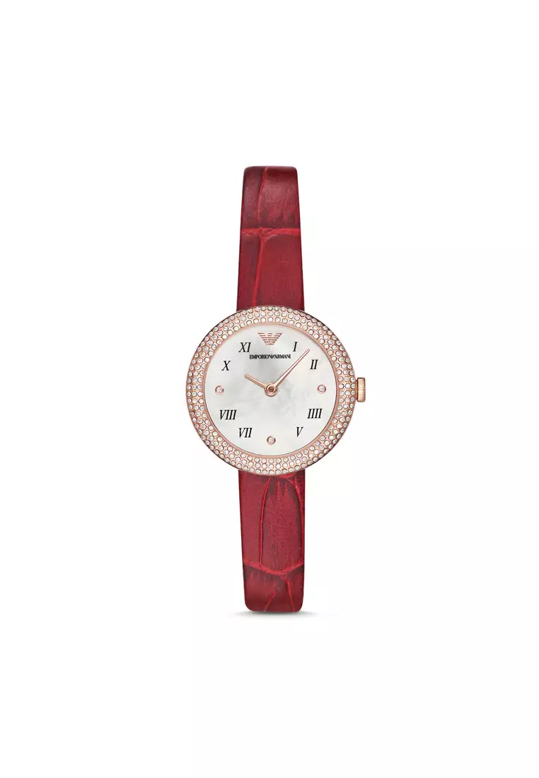 Red armani watch shop