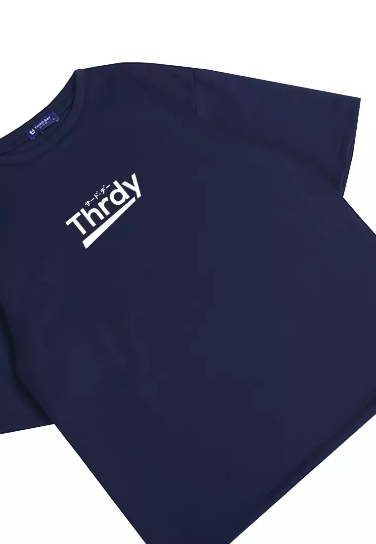 MTL03 Kaos Oversize Distro Pria THRDY Underline Dateng Navy