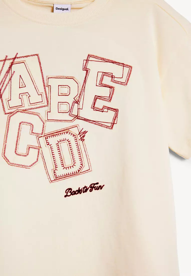 T-shirt with alphabet embroidery