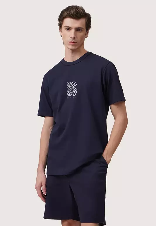 Regular Fit Abstract Brush Strokes Graphic T-Shirt