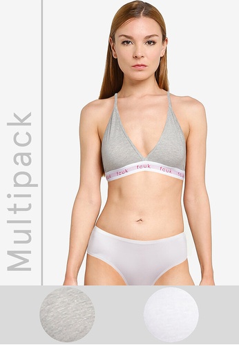 French Connection grey 2 Pack Bralette B3643US6B9CEA1GS_1