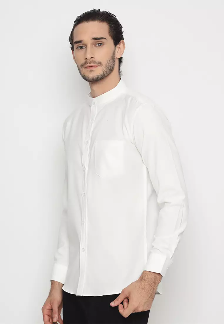 Enzy Basic Kemeja Shanghai Oxford Panjang - Putih