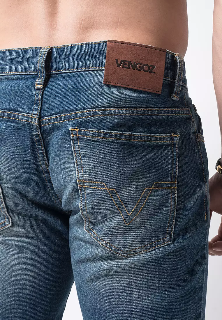 Tapered Fit Jeans Premium Washed Indigo