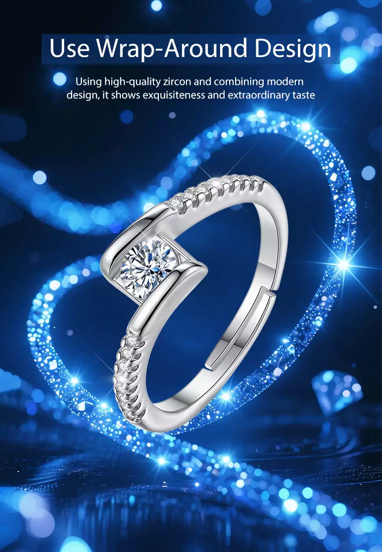 Cincin Wanita Original R010 Perhiasan Original Cewek Fashion Korea Adjustable Dilapisi Platinum