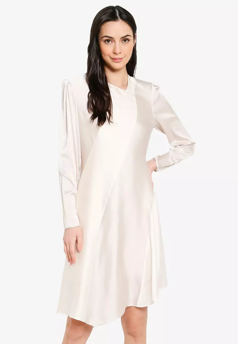 Buy ck Calvin Klein LIGHTWEIGHT CHARMEUSE DRESS FULLY LINED 2024