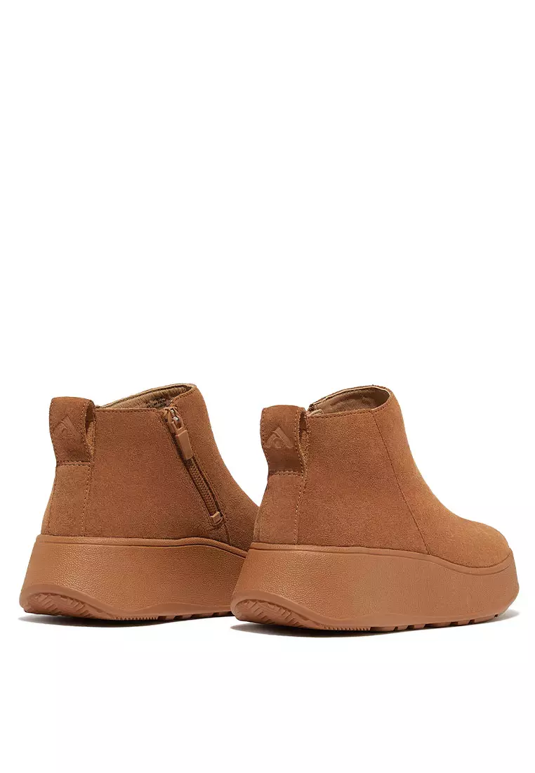 Buy FitFlop FitFlop F Mode Suede Flatform Zip Ankle Boots Light