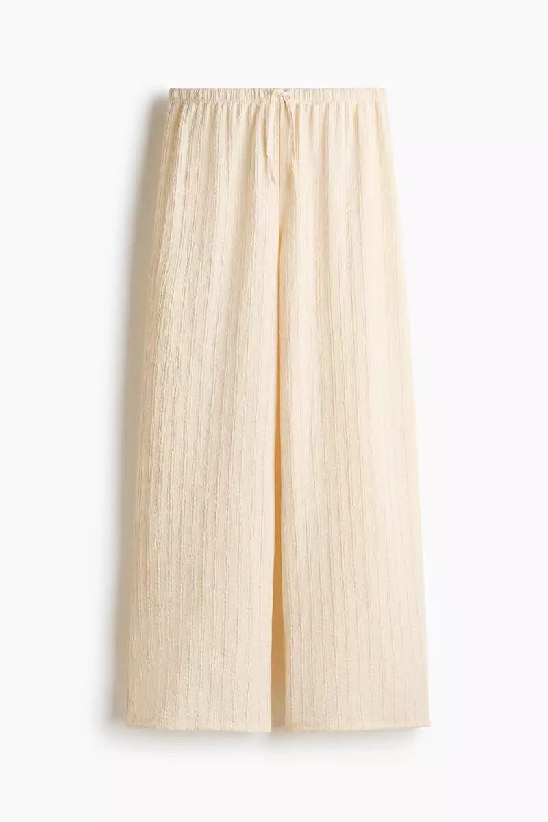 Textured jersey drawstring trousers