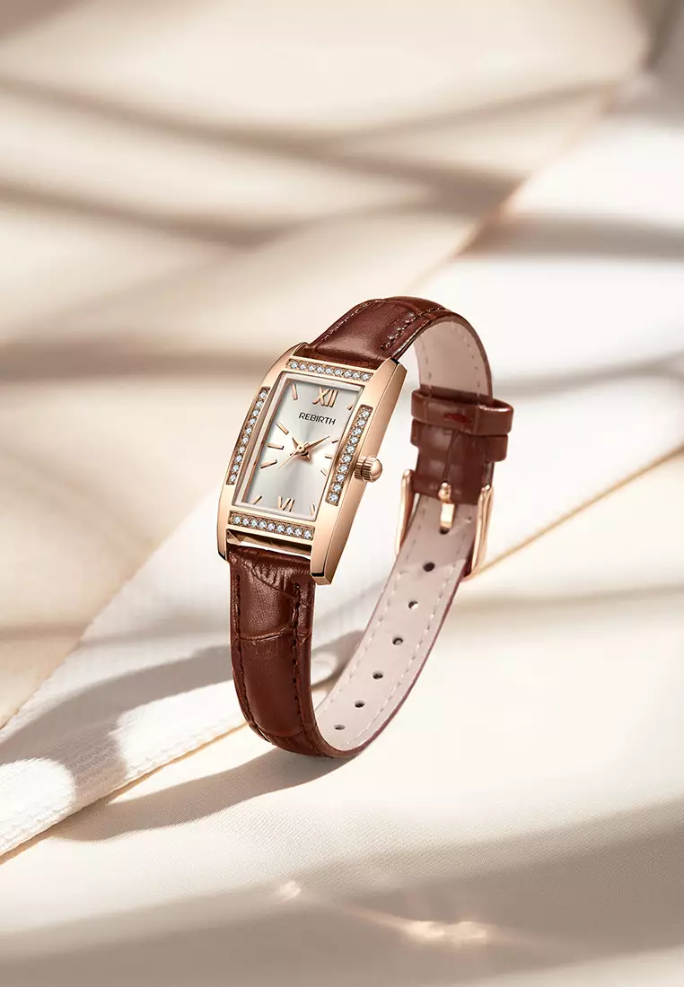 Jual Rebirth Watch REBIRTH Jam Tangan Wanita Square Berlian Anggun Tali ...