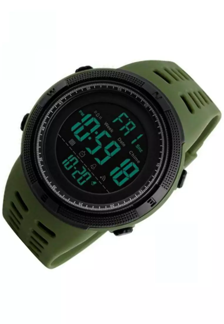 Jam Tangan Kasual Digital Pria Waterproof 50m Strap Tali Material Silicone HT65 ORIGINAL
