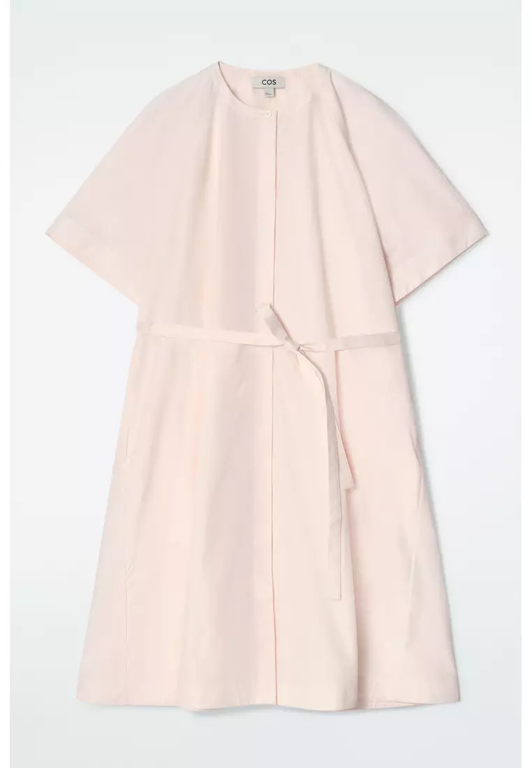 RAGLAN-SLEEVE COTTON MIDI DRESS