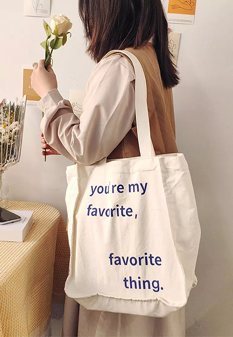 Buy Sunnydaysweety 2024 Simple Canvas Solid Color Totes CA24032310BE
