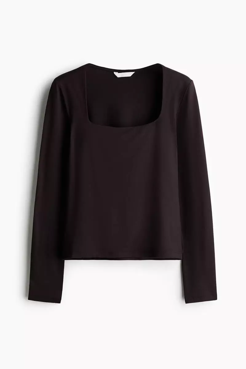 Long-sleeved jersey top