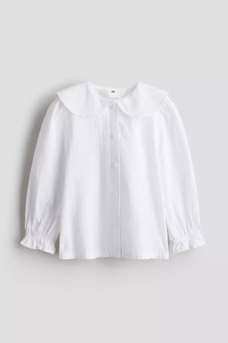 Textured cotton blouse