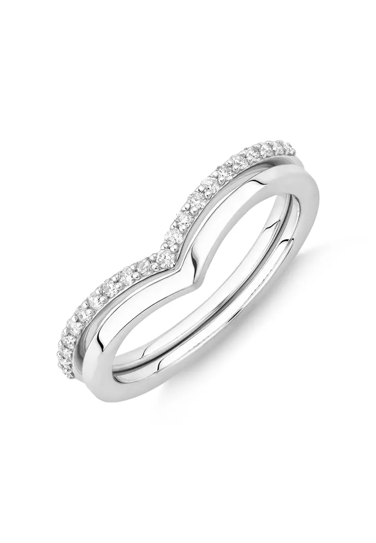 Chevron white gold ring online