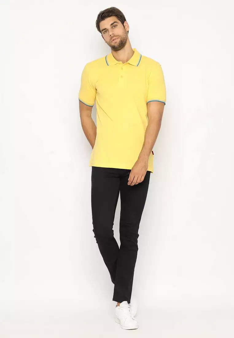 POLICE Polo Shirt Krah Stripes Pria 207200161