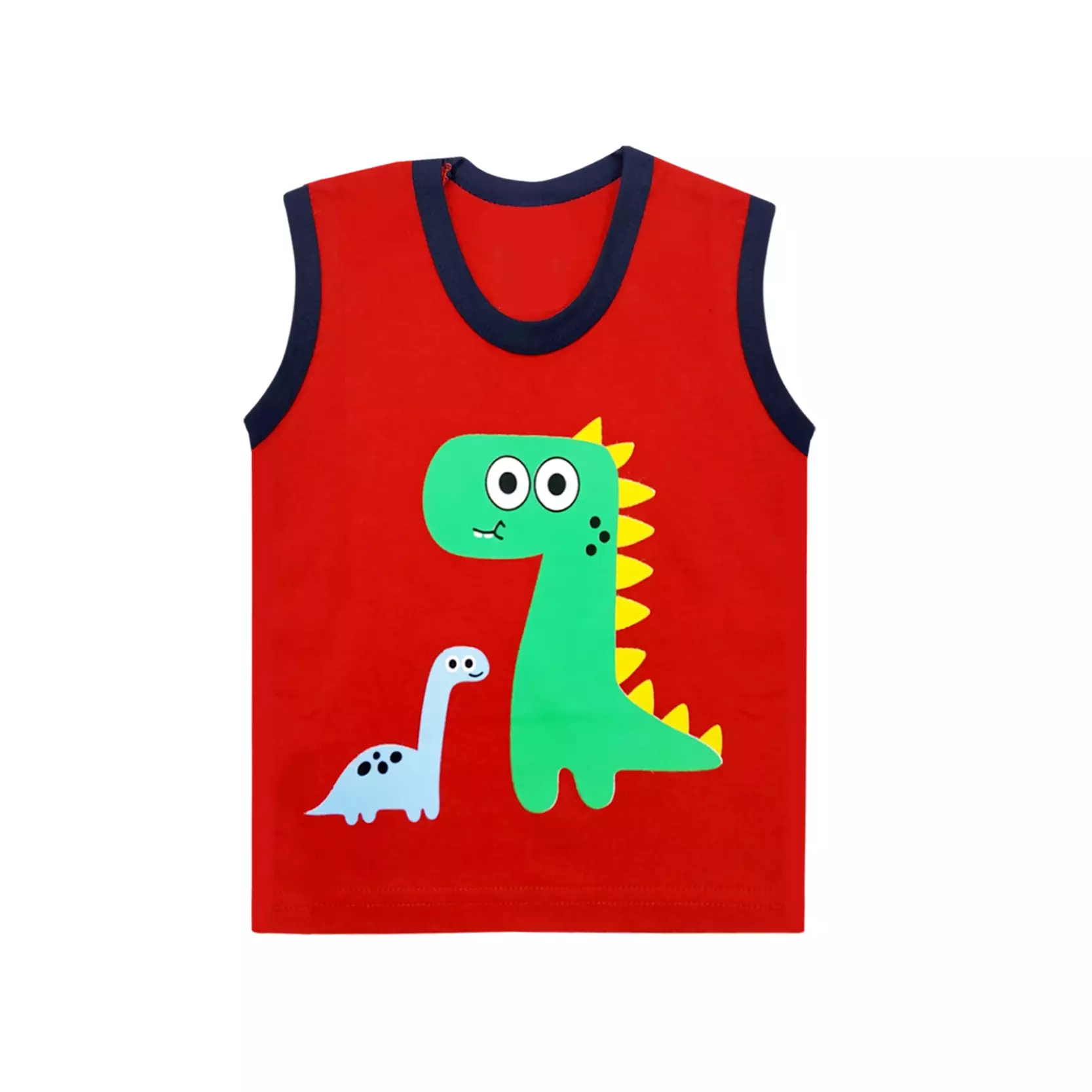 Wakakids Baju Singlet Bayi Anak Laki Laki Motif Dino Setelan Celana Kaos Usia 6 Bulan Hingga 12 Bulan 3126 Merah